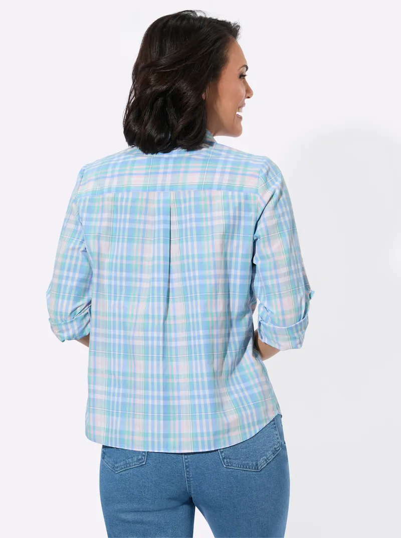 Witt Karobluse hellrosé-eisblau-kariert, Hellrosé-eisblau-kariert, – Produktbild 1 von 2