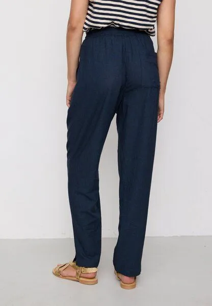 recolution Damen Hose aus Leinen und LENZING ECOVERO Viskose Mix - MOONFLOWER - recolution, Navy (blau), – Produktbild 4 von 4