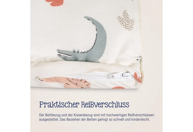 Julius Zöllner Julius Zöllner Kinderbettwäsche Baby- und Kinderbettwäsche aus 100% Bio-Baumwolle, Linon, 2 teilig, erhältlich in den Größen 80x80+35x40cm und 100x135+40x60cm – Produktbild 7 von 8