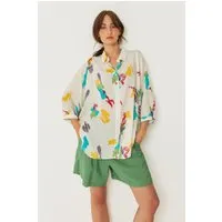 SKFK SKFK Damen vegan Shirt Katrin Mehrfarbig, Blau, – Produktbild 1 von 1