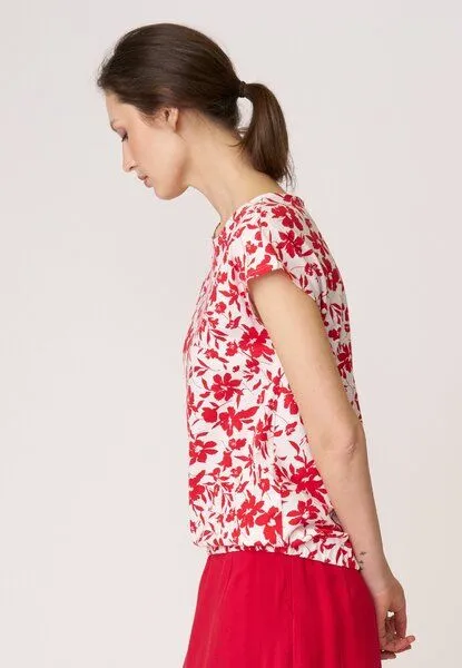 LANA Organic LANA Organic Blumenshirt aus Bio Baumwolle, Modell Leda, Delia tomate, – Produktbild 3 von 4