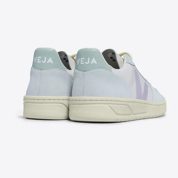 Veja Veja Sneaker Damen - V-10 Leather, Mehrfarbig (gravel parme menthol), – Produktbild 3 von 3
