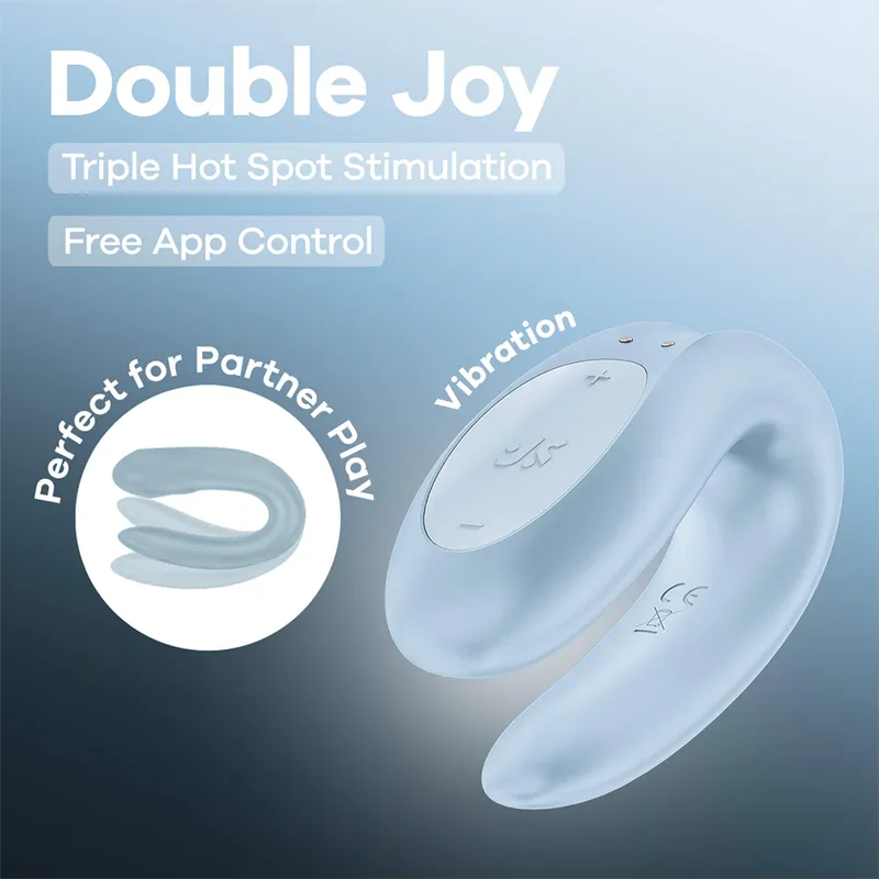 Satisfyer Satisfyer Double Joy Connect App, 9 cm, Hellblau, – Produktbild 1 von 1