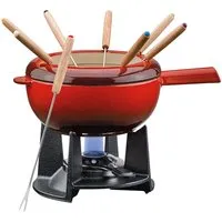 Fondue-Topf aus Gusseisen, emailliert mit 8 Gabeln – Produktbild 1 von 1