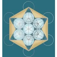 Crystal and Sage Crystal and Sage Poster Metatrons Würfel, petrol und silber – Produktbild 1 von 1