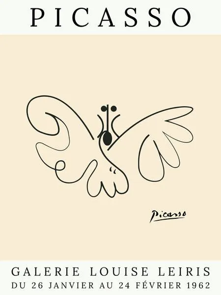 Photocircle Photocircle Poster / Leinwandbild - Picasso Schmetterling – beige – Produktbild 1 von 4