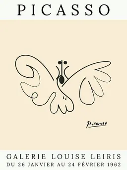 Photocircle Photocircle Poster / Leinwandbild - Picasso Schmetterling – beige – Produktbild 1 von 1