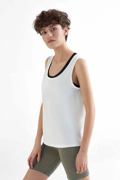 True North True North Damen Tank Top aus Bio-Baumwolle und Modal Unterhemd Top 1210, Weiß, – Produktbild 2 von 3