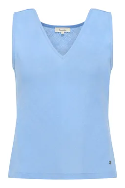 Tranquillo Top Menaa aus Leinen - vista blue / 40 – Produktbild 1 von 1