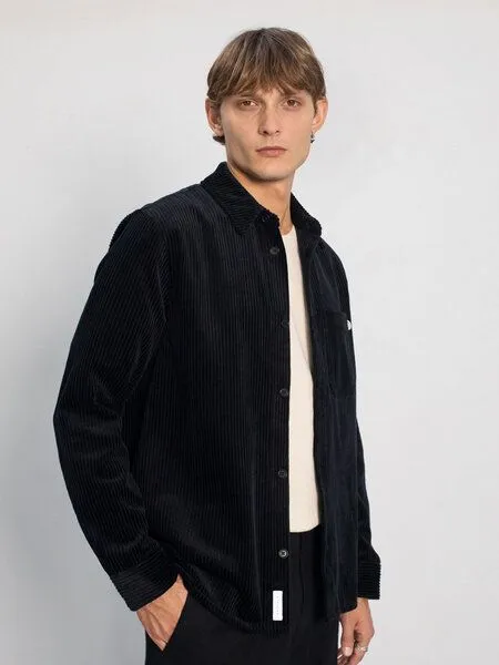 Rotholz Rotholz Kord Hemd - Casual Shirt - aus biologisch angebauter Baumwolle, True black, – Produktbild 2 von 4