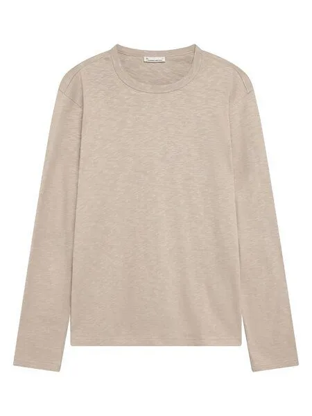 KnowledgeCotton Apparel KnowledgeCotton Apparel Herren Slub Long Sleeve, Light feather grey, – Produktbild 1 von 3