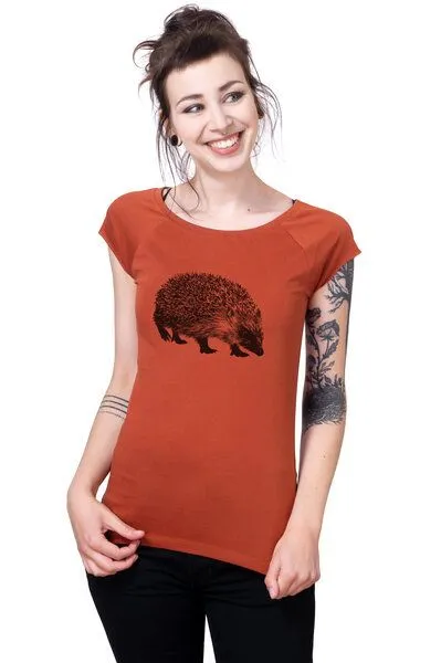 Hirschkind Hirschkind Bio-& Fair-Trade-Frauenshirt "Igel" rostot – Produktbild 1 von 1