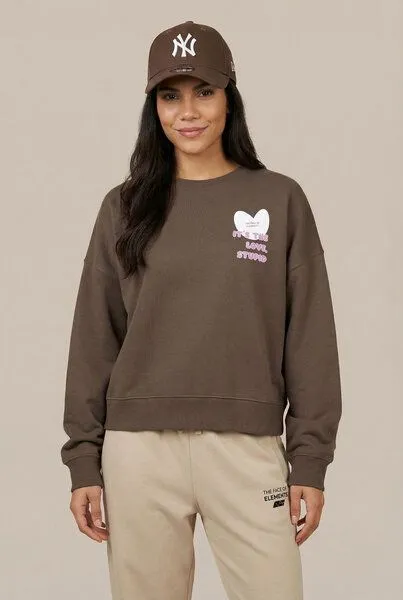 THE FACE OF ELEMENTS The Face of Elements It's the Love Stupid - Relaxed Boxy Fit Sweatshirt aus 100% Bio-Baumwolle, Mocha (braun), – Produktbild 2 von 3