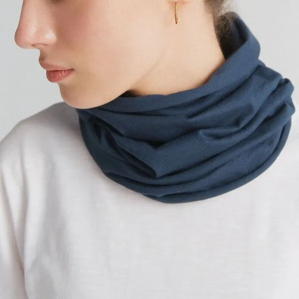 Leela Cotton Leela Cotton Unisex Schlauchschal Loop Bio Baumwolle Elasthan, Navy, – Produktbild 1 von 1