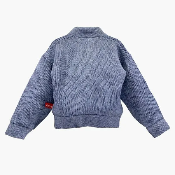 vincente vincente gestrickte Bomberjacke, Graublau(blau), – Produktbild 3 von 3