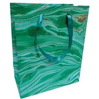 Sundara Sundara Geschenktasche marmoriertes, handgeschöpftes Papier, Smaragdgrün, – Produktbild 1 von 1