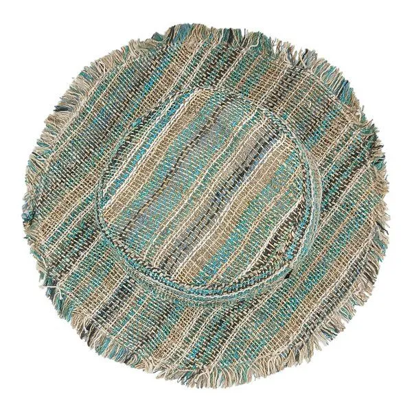 short'n'pietz short'n'pietz Sommerhut aus Hanf, Beige türkis breit gestreiftt, – Produktbild 3 von 4
