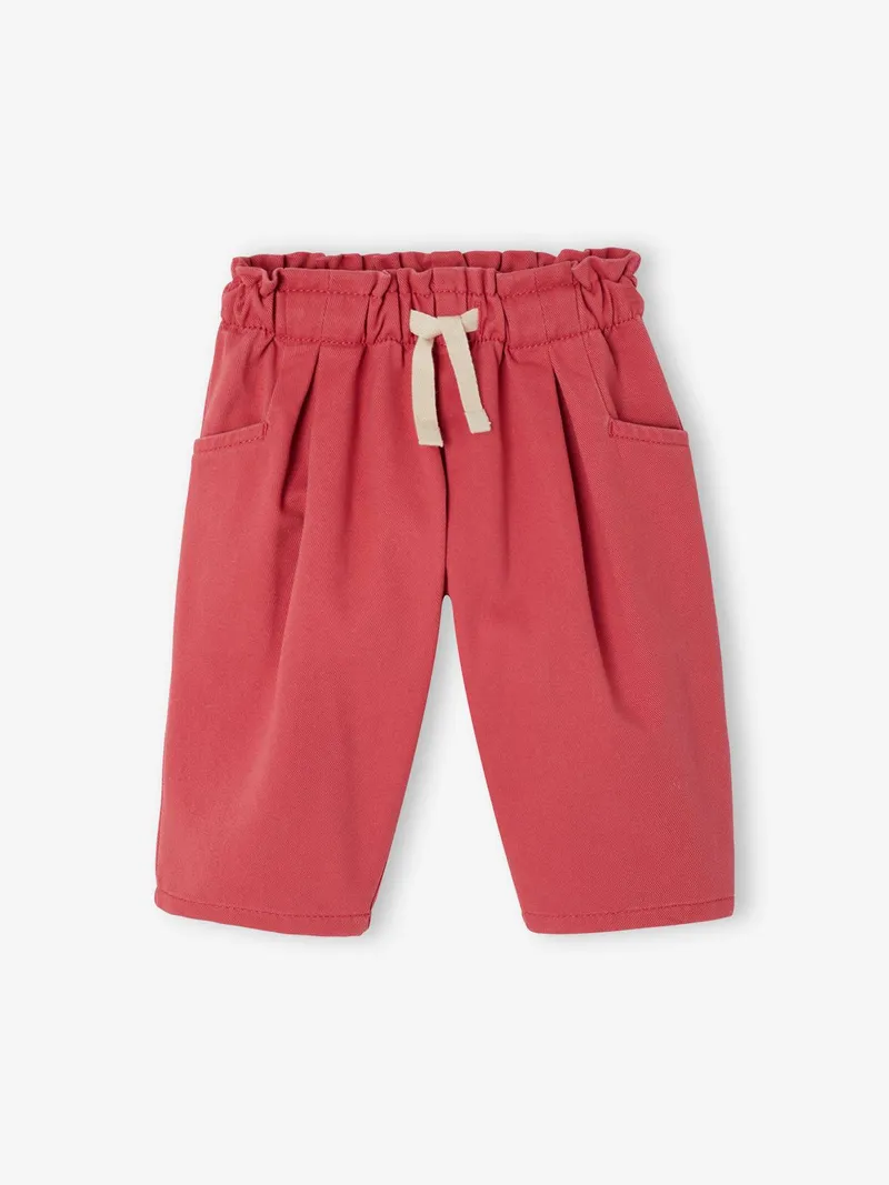 Vertbaudet Vertbaudet Twill-Ballonhose Baby Mädchen, Himbeer, – Produktbild 1 von 3