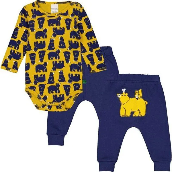 Fred's World by Green Cotton Fred's World by Green Cotton SET: Body & Hose, Gelb/blau, – Produktbild 1 von 3