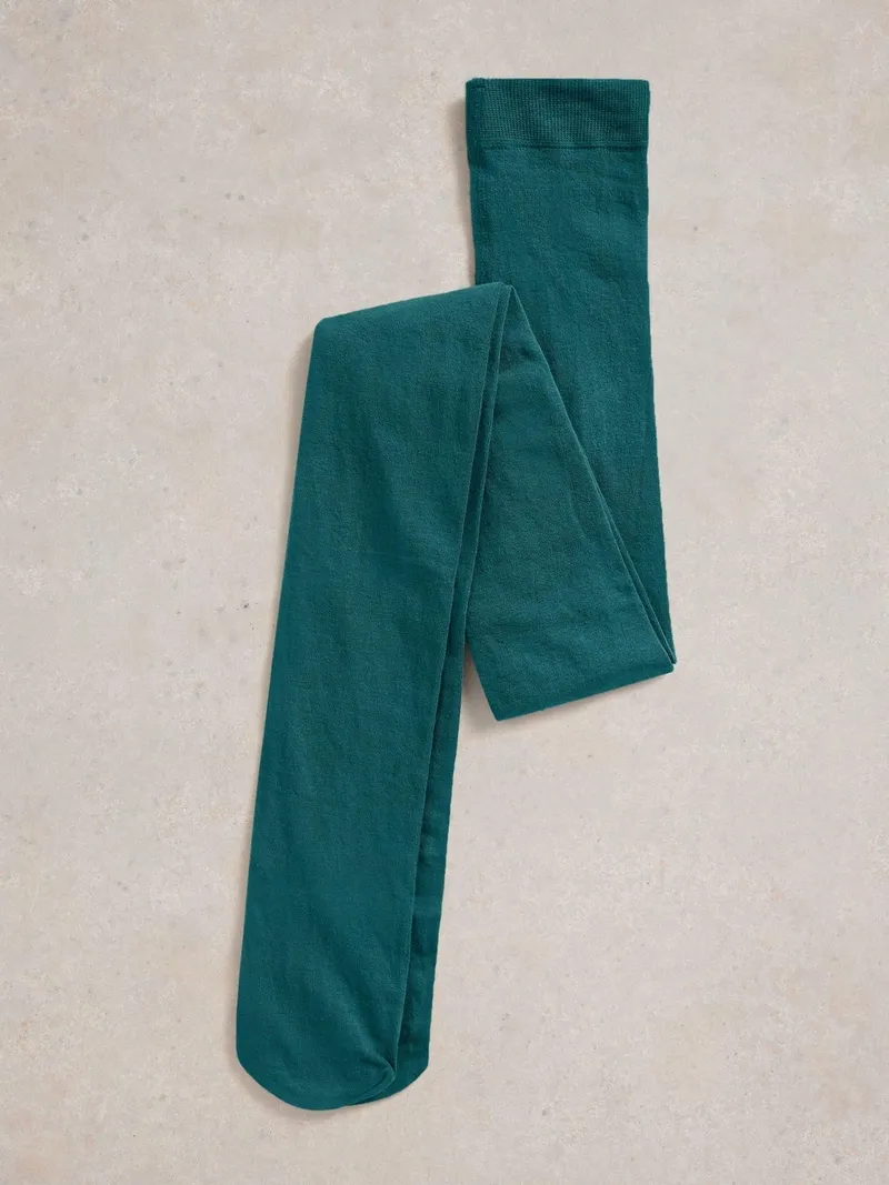 White Stuff Strumpfhose Patty - M, Dunkelblaugrün, – Produktbild 2 von 3