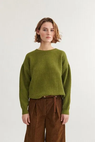Basic Apparel Basic Apparel Lis Pullover aus Bio-Baumwolle, Grün (mayfly), – Produktbild 1 von 2