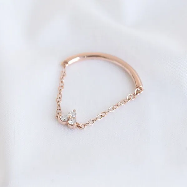 Eppi Eppi Minimalistischer Ring mit Lab Grown Diamanten Cybill, Rosa, – Produktbild 2 von 4