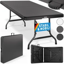 Casaria® Klapptisch Anthrazit Kunststoff 183x75x73cm – Produktbild 1 von 1
