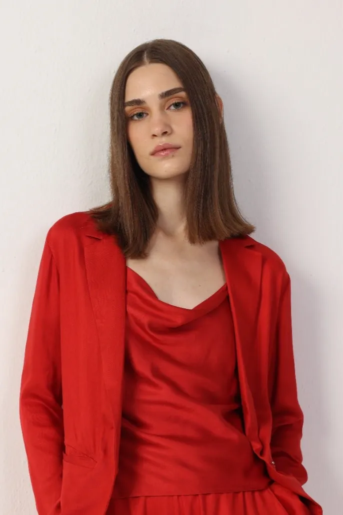 Neu Nomads Neu Nomads Damen vegan Top Camisole Cowl Neck Rot, Rot, – Produktbild 1 von 1