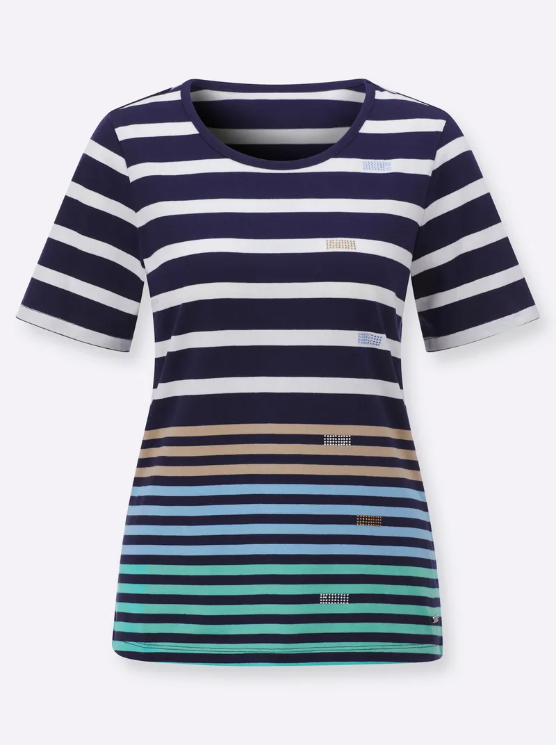 Witt Ringelshirt, Marine-himmelblau-geringelt, – Produktbild 2 von 2