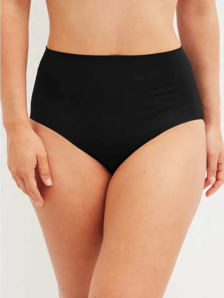 CALIDA CALIDA High-Waist-Slip Natural Skin mit hohem Bund, flache Abschlüsse, Interlock-Qualität, Schwarz, – Produktbild 1 von 4