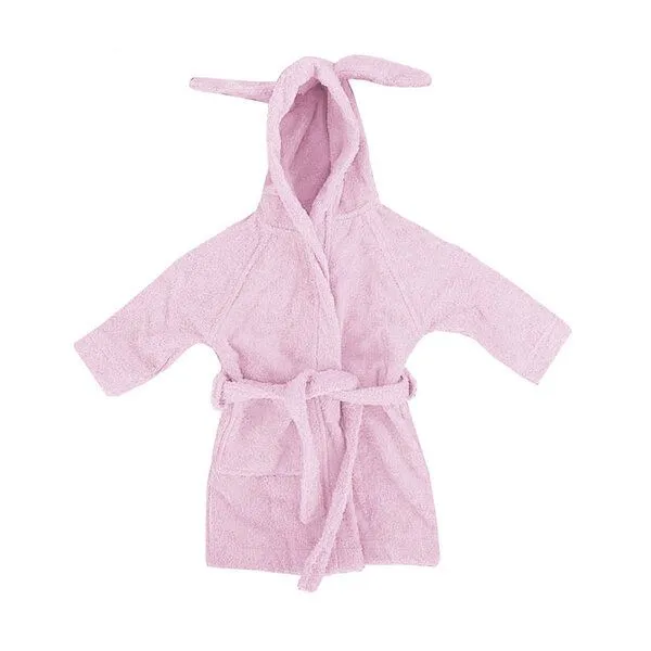 Leela Cotton Leela Cotton Baby Kinder Bademantel mit Kapuze, Rosa, – Produktbild 1 von 2