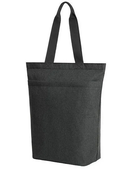 Halfar Halfar Recycelte Einkaufstasche mit Boden und Vortasche mit Reißverschluss, Grau (ash), – Produktbild 1 von 3