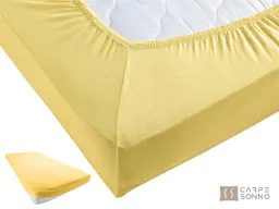 Carpe Sonno Spannbettlaken Jersey 90x200 100x200 120x200 140x200 160x200 180x200 200x200 70x140, Jersey, Gummizug: rundum, (1 Stück), Baumwoll Babybett Spannbettlaken 70x140 Baby Laken Gelb – Produktbild 1 von 1