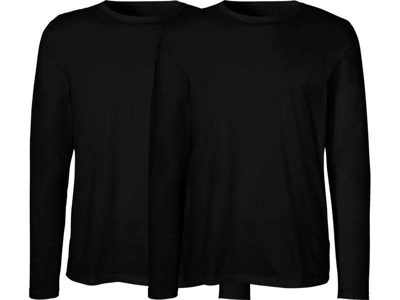 Neutral Neutral 2er-Pack Bio-Herren-Langarmshirt mit Rundhalsausschnitt, black, Gr. L – Produktbild 1 von 1