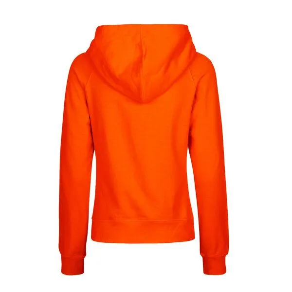 HANDGEDRUCKT HANDGEDRUCKT "Beam it up" Frauen Hoody aus reiner Biobaumwolle (kbA), Orange, – Produktbild 3 von 4