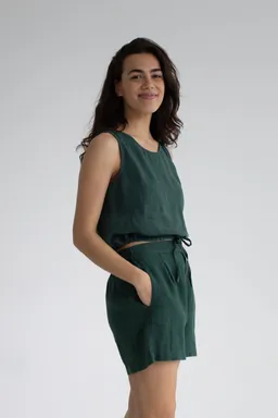 TWOTHIRDS TWOTHIRDS Damen vegan Shorts Harakka Garten Grün – Produktbild 1 von 1