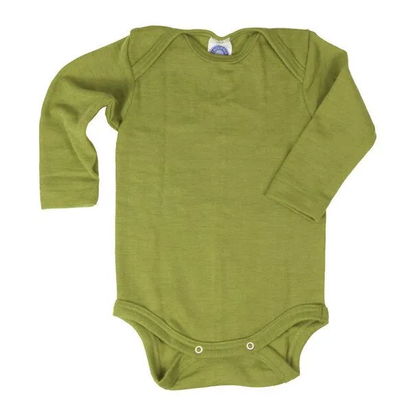 Cosilana Cosilana Baby-Body Langarm Wolle Seide, Grün, – Produktbild 1 von 1