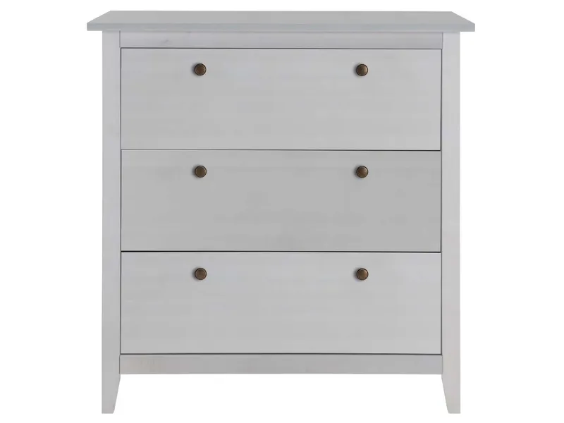 Kommode "Solvita" mit 3 Schubladen, B 91 x T 40 x H 91 cm, Kiefer weiß – Produktbild 1 von 1