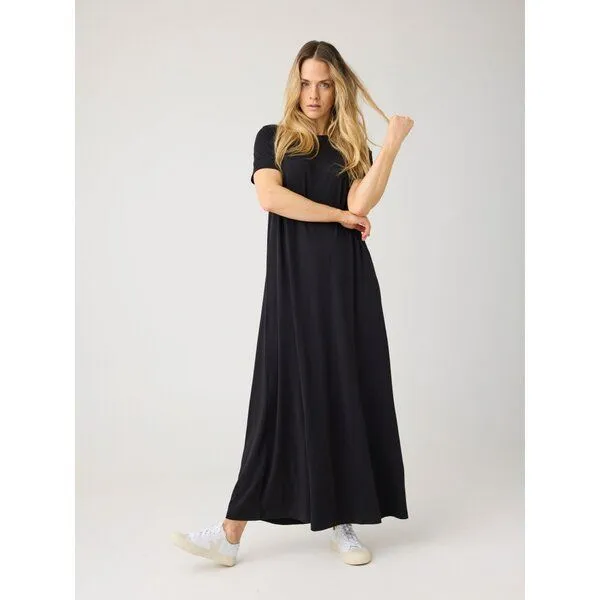 Knowledge Cotton Apparel Knowledge Cotton Apparel Jersey Maxi Dress, Black jet (schwarz), – Produktbild 2 von 3