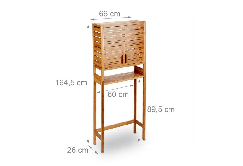 RELAXDAYS RELAXDAYS Waschmaschinenumbauschrank Waschmaschinenschrank Bambus (1-St), Braun, – Produktbild 4 von 5