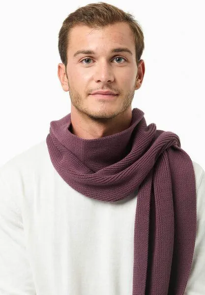 ORGANICATION ORGANICATION Unisex Strickschal aus Bio-Baumwolle, Dark fig, – Produktbild 1 von 4