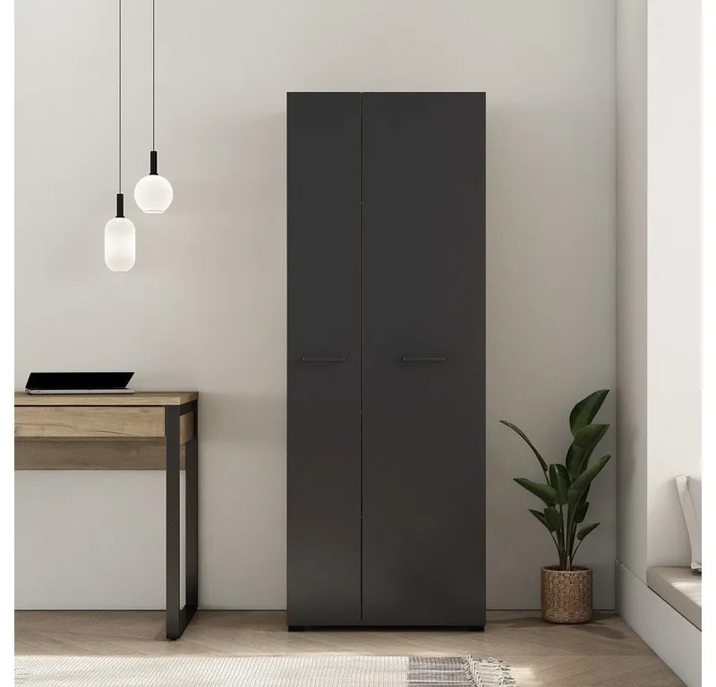 OTTO home Aktenschrank Moid Höhe 174,5 cm, moderner Mehrzweckschrank mit Türen, Grau, – Produktbild 3 von 5