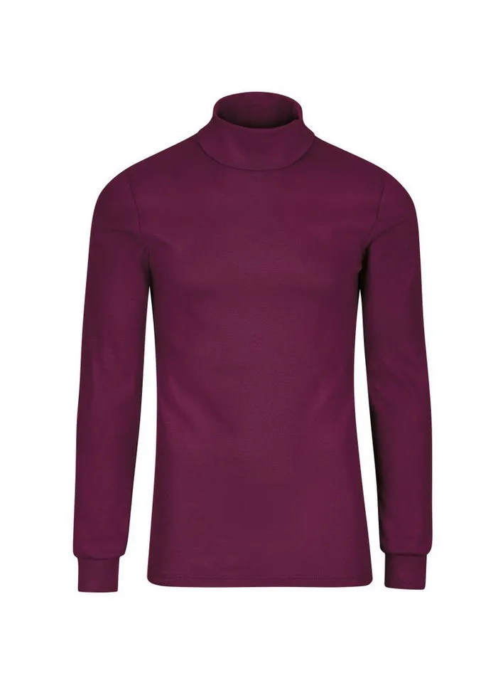 Trigema Rollkragenshirt TRIGEMA Langarm Ski- und Sport-Rollkragenpullover (1-tlg), Lila, – Produktbild 2 von 4