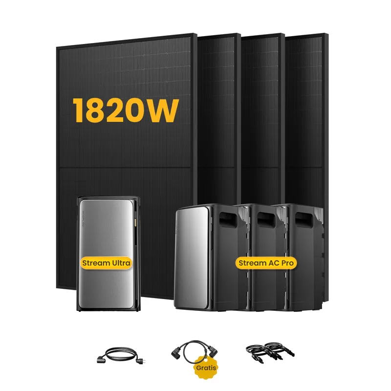 EcoFlow EcoFlow Stream Ultra, All-in-One Speicher für Balkonkraftwerke, mit 4 x 455 Bifaziale Solarmodule, by Powerness - Stream Ultra + 3 x Stream AC Pro | 7680Wh / ohne Zubehör / Standardversand – Produktbild 1 von 1
