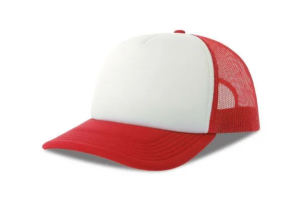 Atlantis Headwear Atlantis Headwear Damen / Herren Mesh Cap 15 Farben, Weiss/rot, – Produktbild 2 von 5