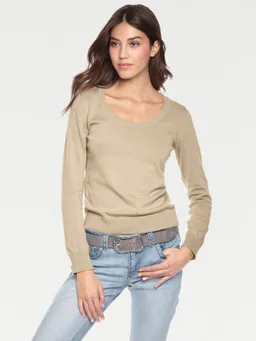 heine Rundhalspullover beige – Produktbild 1 von 1