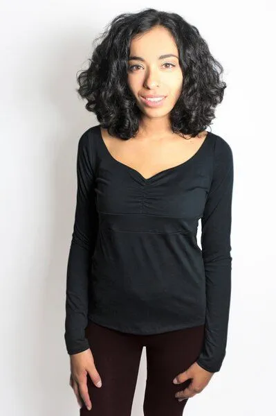 Frija Omina Frija Omina in 4 Farben: Bio Longsleeve "Koi" uni, Schwarz, – Produktbild 2 von 2