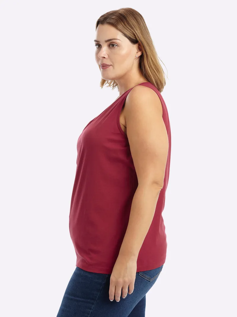 sheego Tanktop kirsche-weiß, Kirsche-weiß, – Produktbild 2 von 2