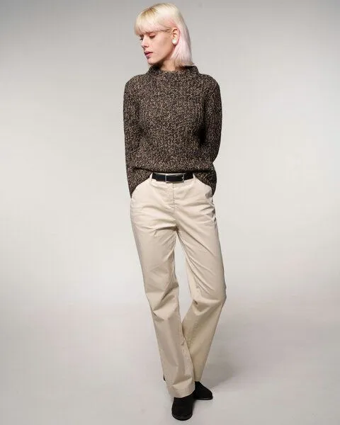 Alma & Lovis Alma & Lovis Aparter Strickpullover in edler Melange-Alpakawolle | Ripp Pullover, Rose, – Produktbild 2 von 4