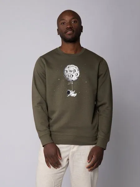 watapparel watapparel Sweatshirt Unisex Funny Spaceman, Khaki, – Produktbild 2 von 4